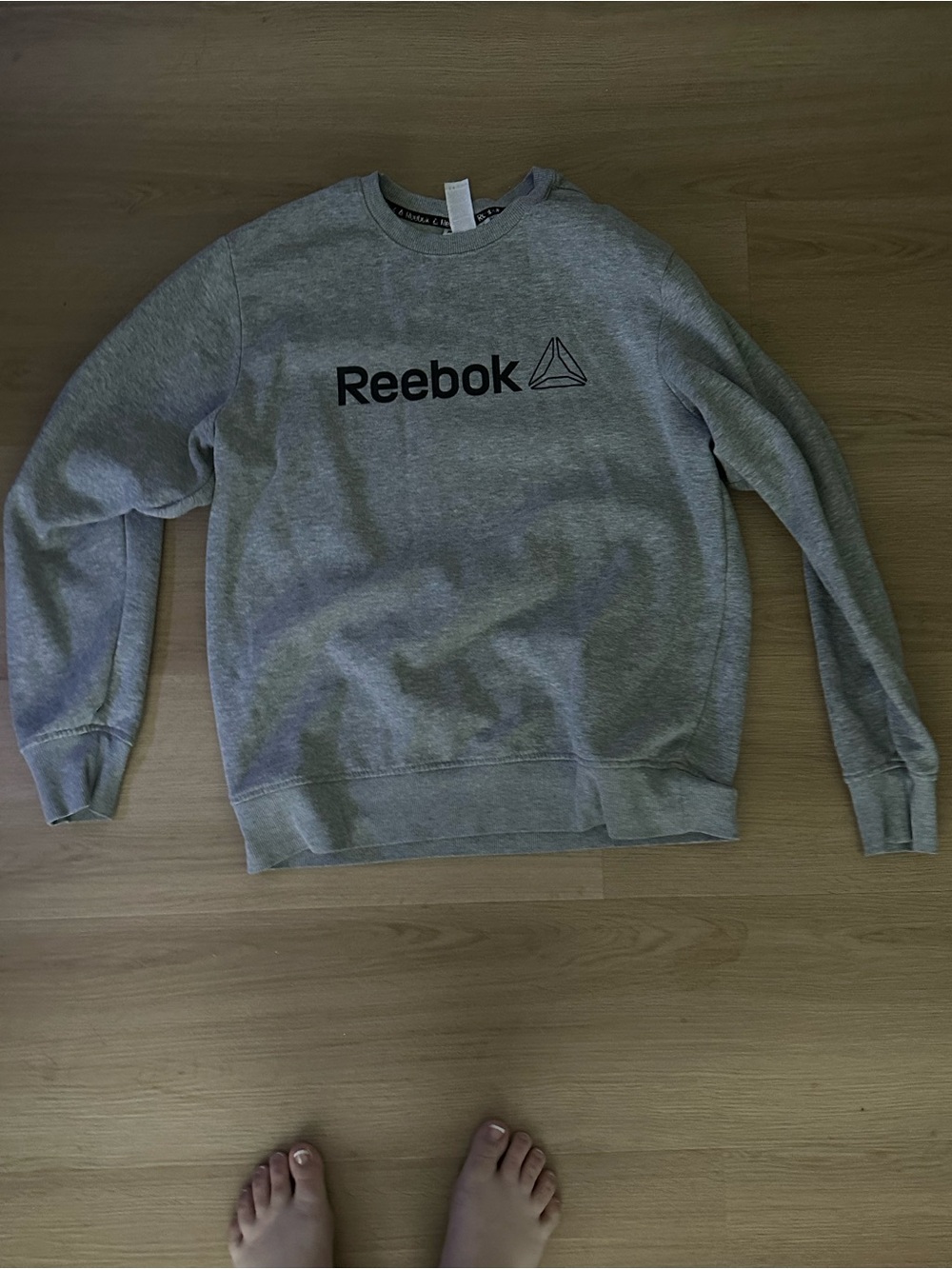Reebok Gray Crewneck Sweatshirt with Black Logo